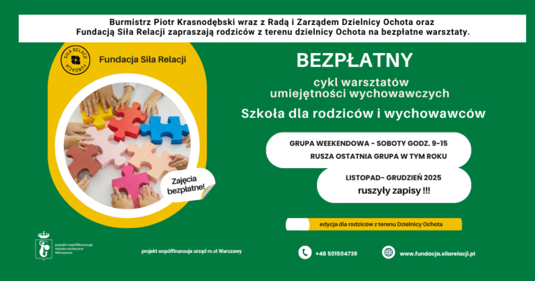 Bezpłatne warsztaty dla rodziców na Ochocie „Szkoła dla Rodziców i Wychowawców”